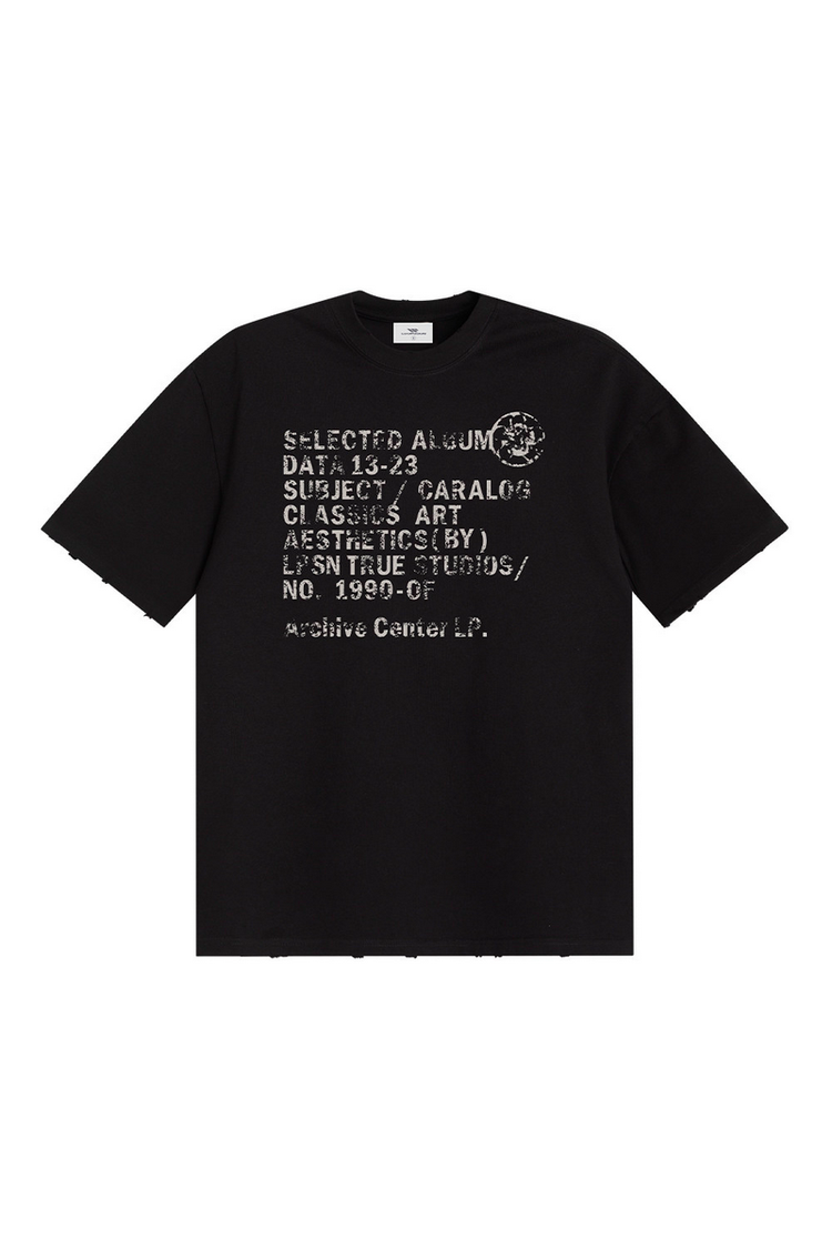 Distressed Letter Graphic Tee — Loopsoon — view 4