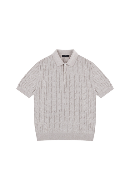 Cable Knit Polo Shirt