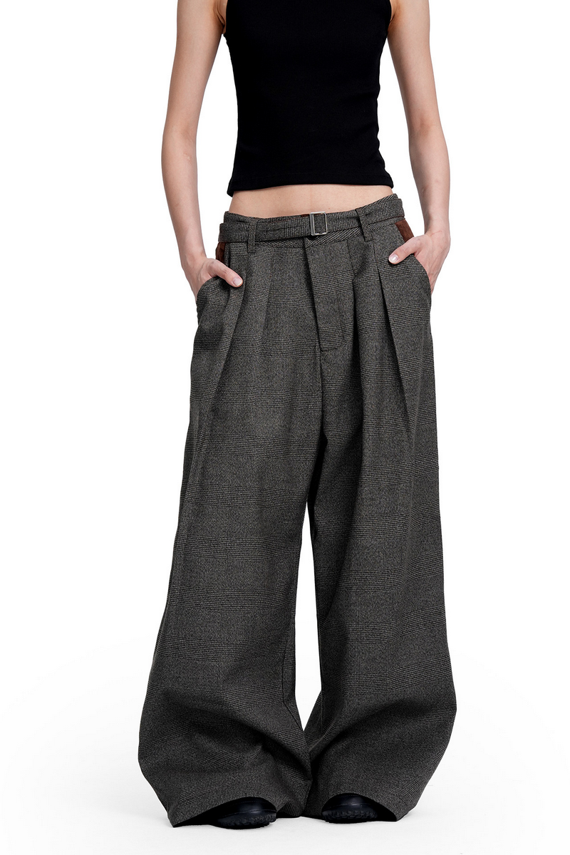 Houndstooth Pleated Trousers