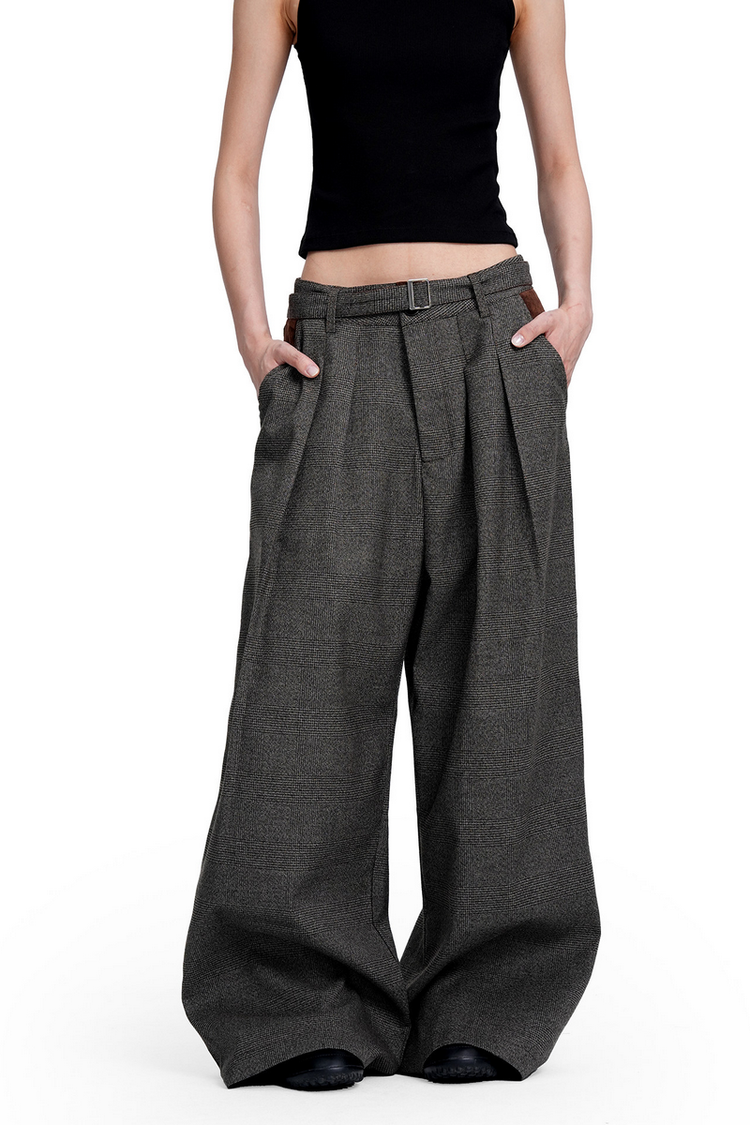 Houndstooth Pleated Trousers — Trenqor Basics — view 2