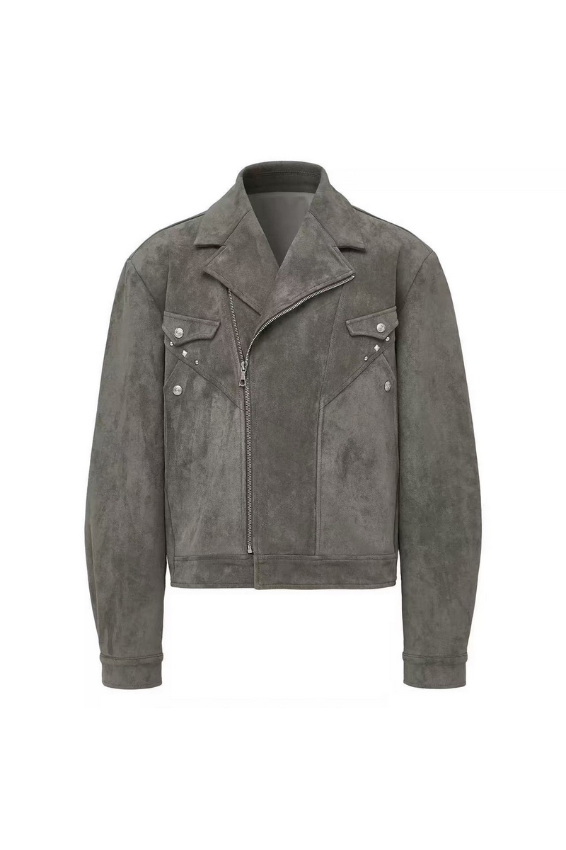 Studded Suede Boxy Jacket