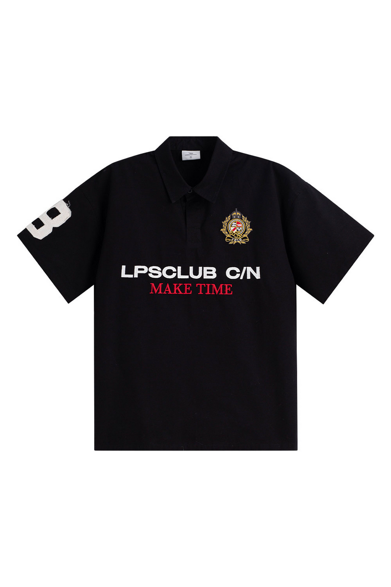 Distressed Embroidered Polo Shirt
