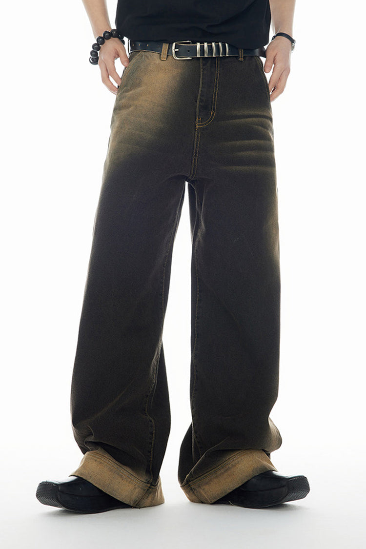Retro Faded Ombre Denim Jeans — Croworld — view 3