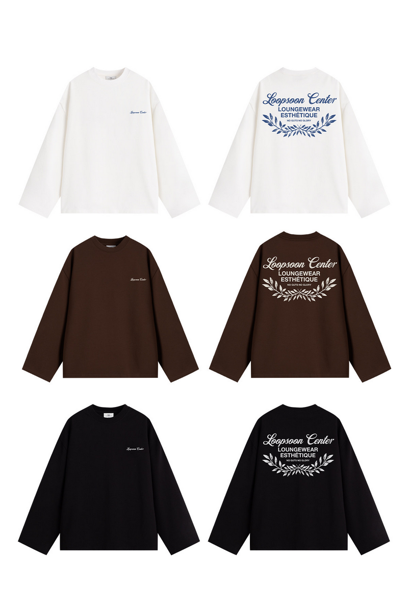 Wheat Print Long Sleeve Top