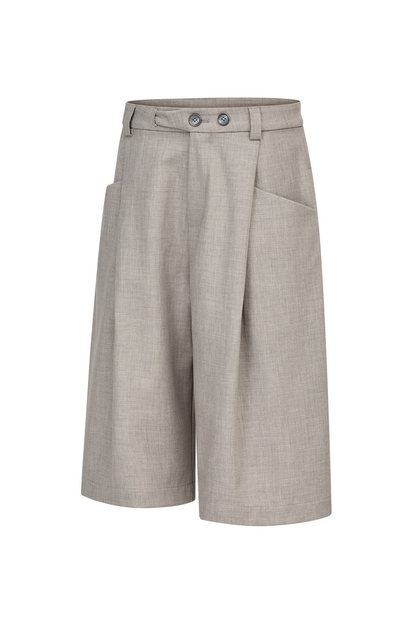 Linen Pleated Cropped Pants
