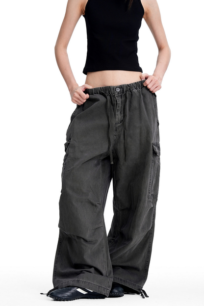 Washed Multi Pocket Cargo Pants