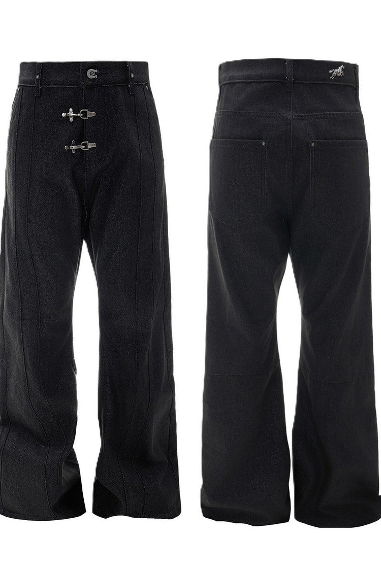 Wrinkled Layered Jeans — Argue Culture — view 5