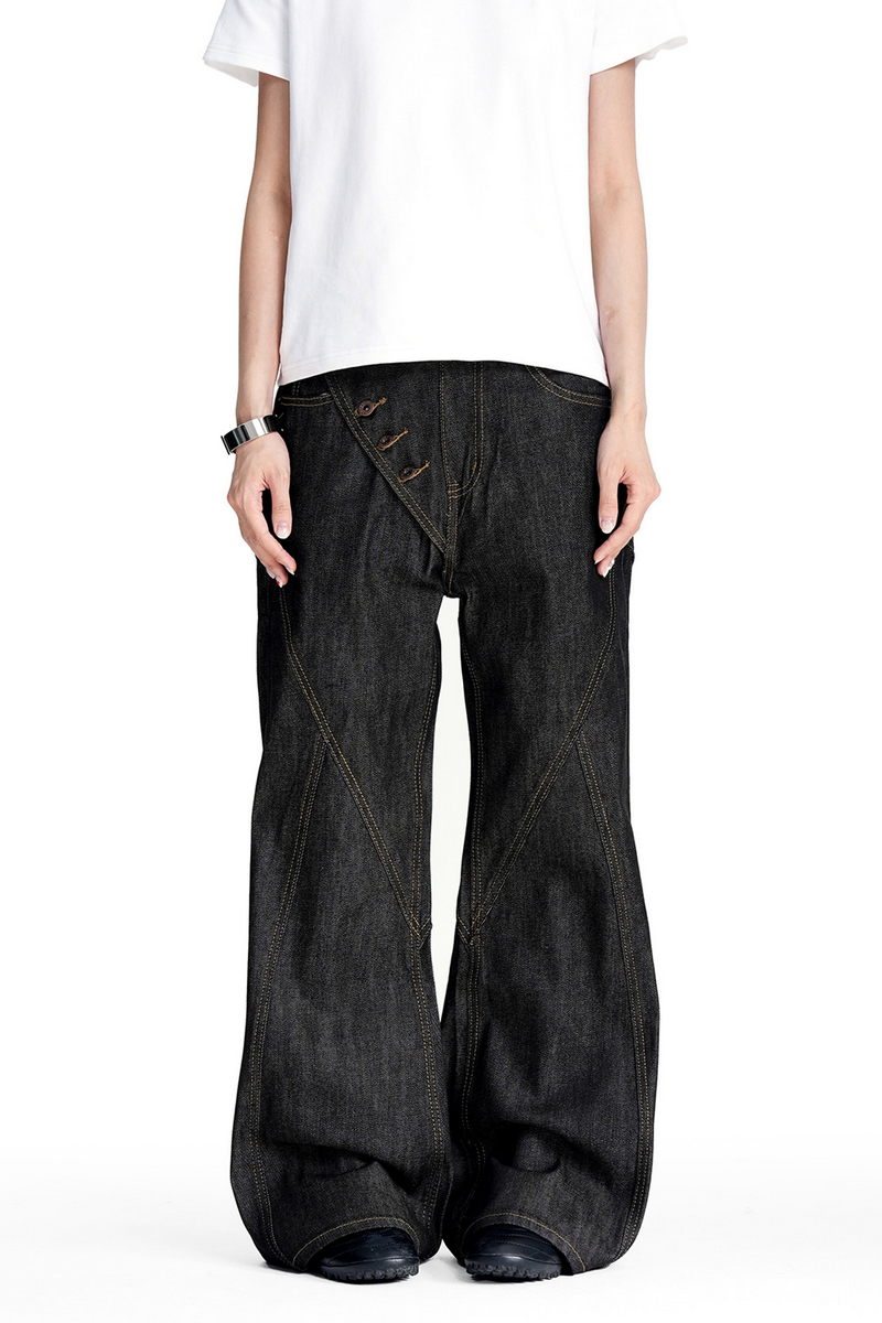 Deconstructed Raw Denim Jeans