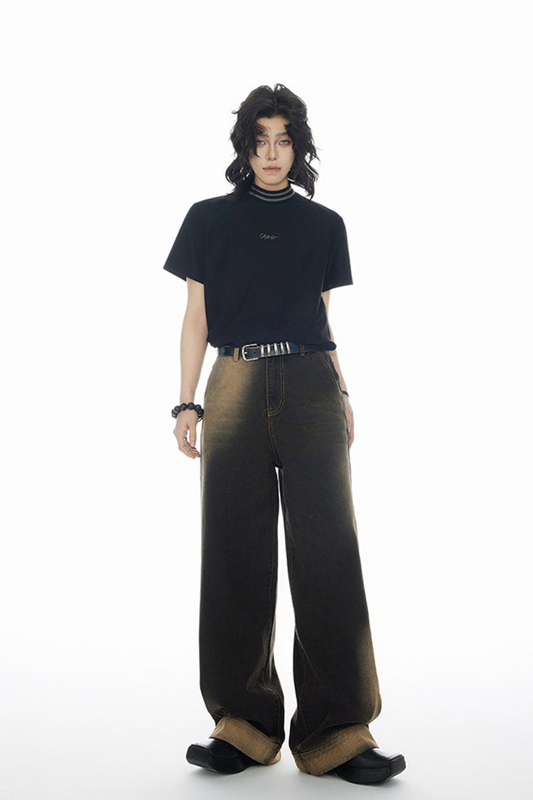 Retro Faded Ombre Denim Jeans — Croworld — view 9
