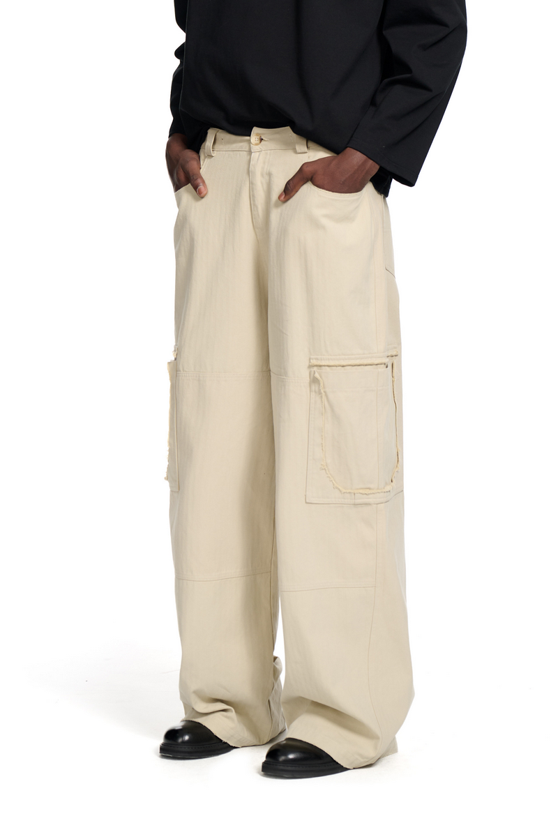 Distressed Side Pocket Cargo Pants