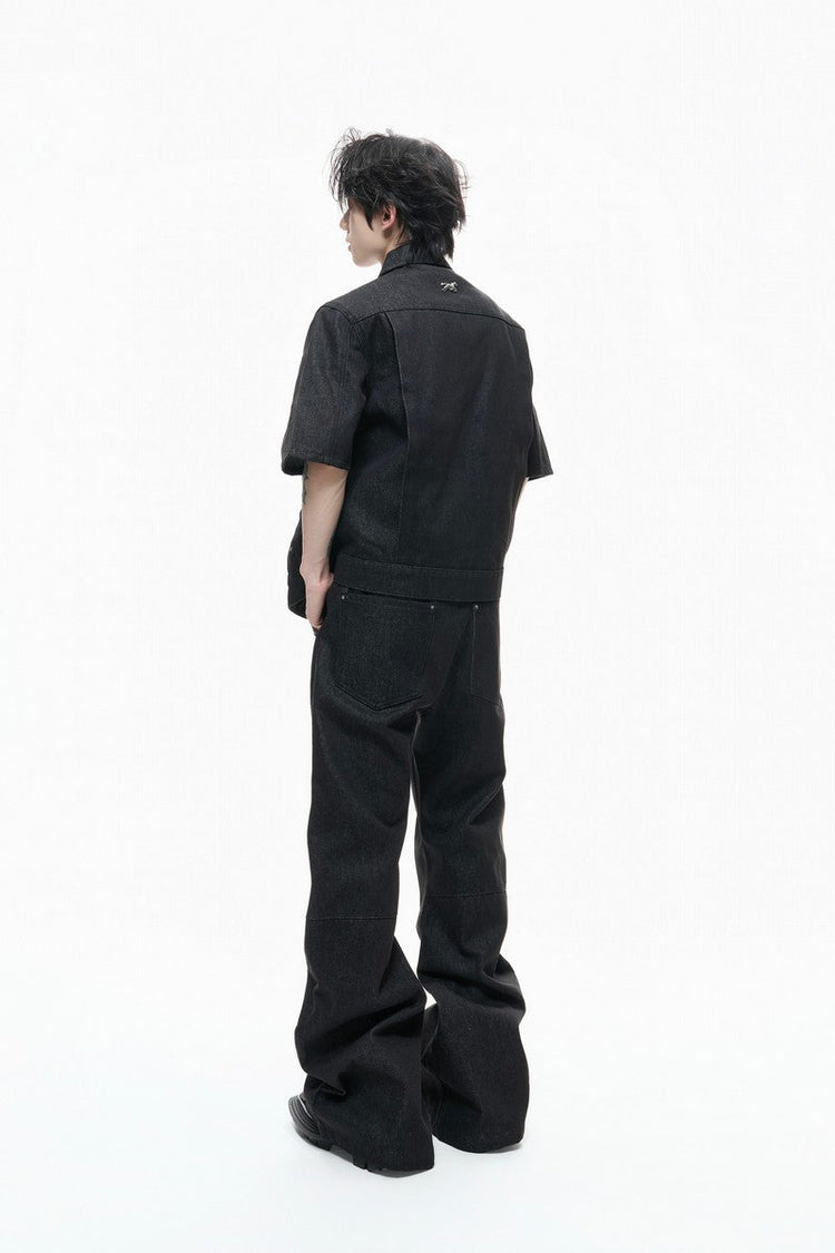 Wrinkled Layered Jeans — Argue Culture — view 4