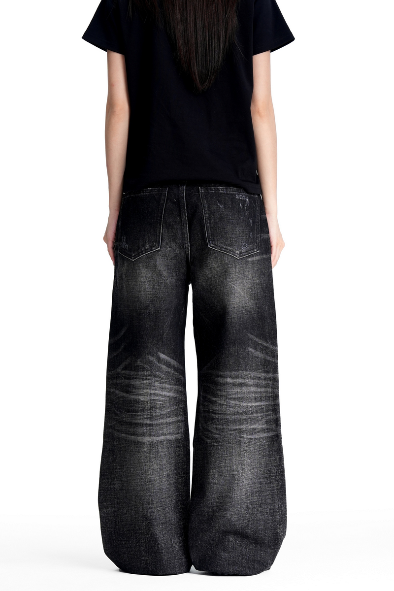 Ripped Baggy Flare Jeans
