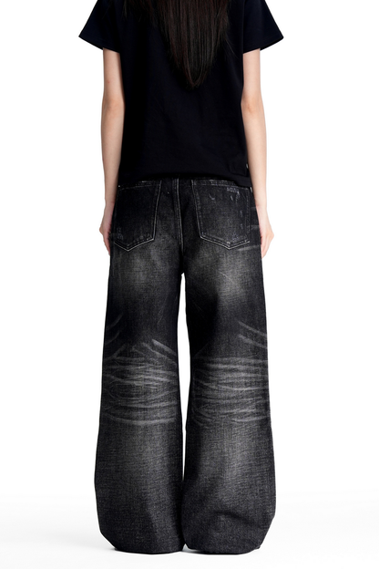 Ripped Baggy Flare Jeans