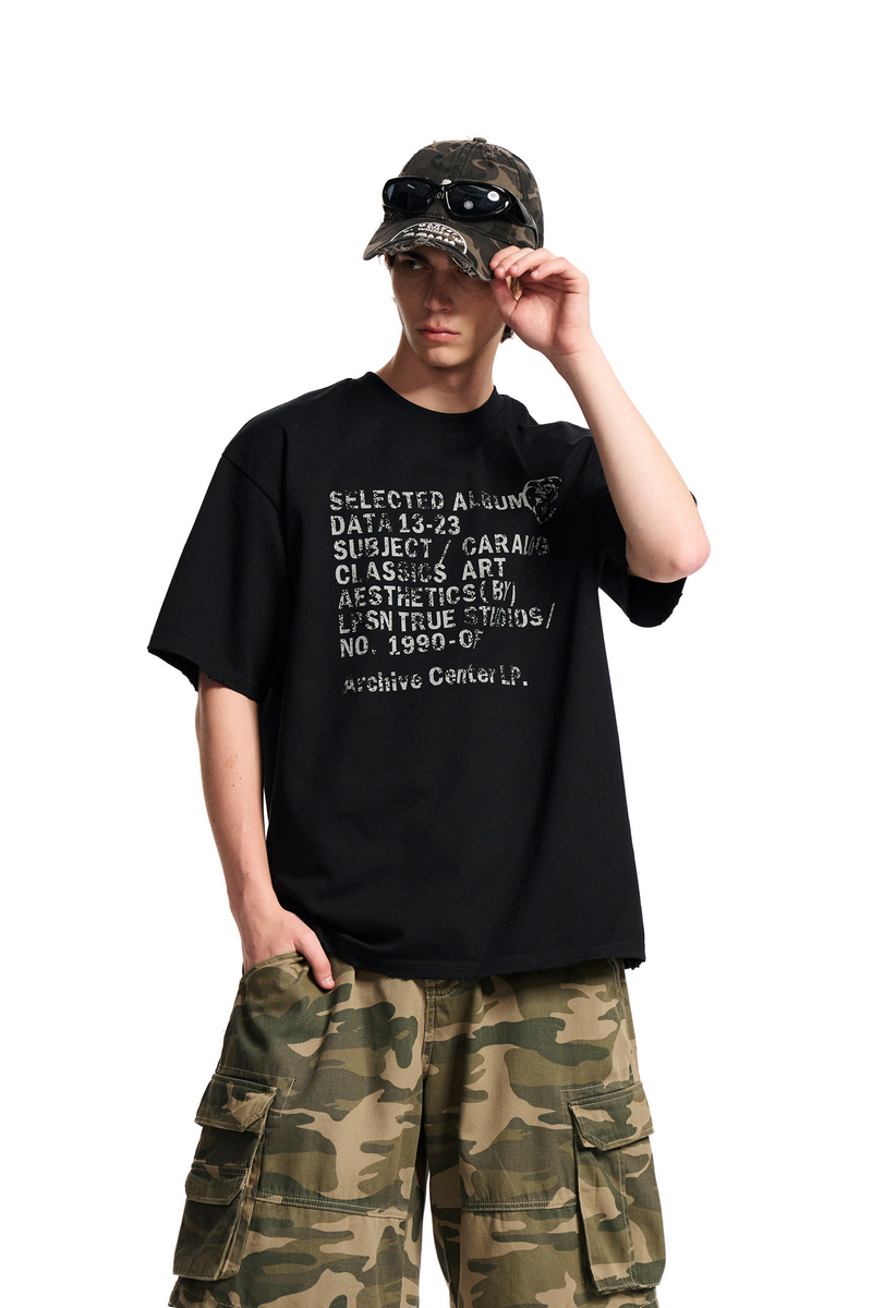 Distressed Letter Graphic Tee