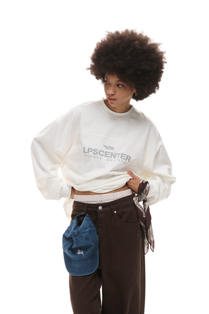 Split Print Long Sleeve Tee