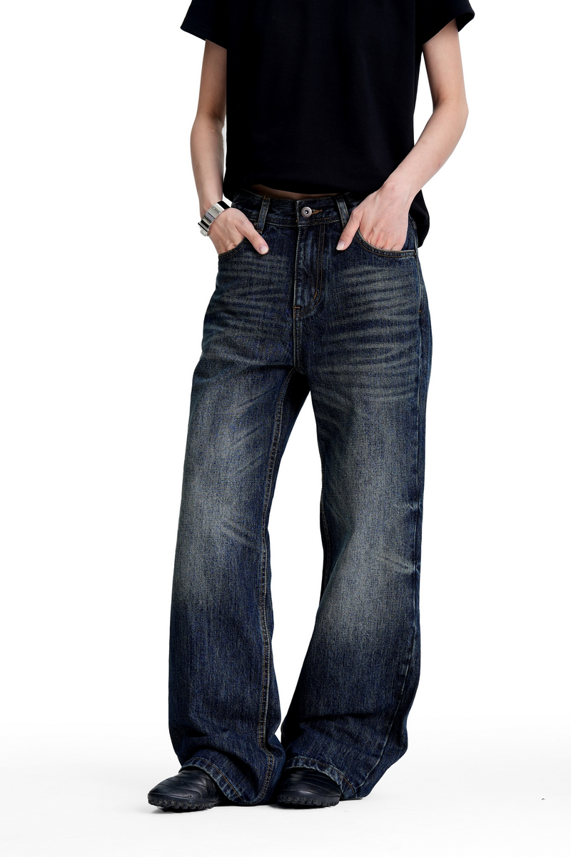 Gradient Whiskered Bootcut Jeans