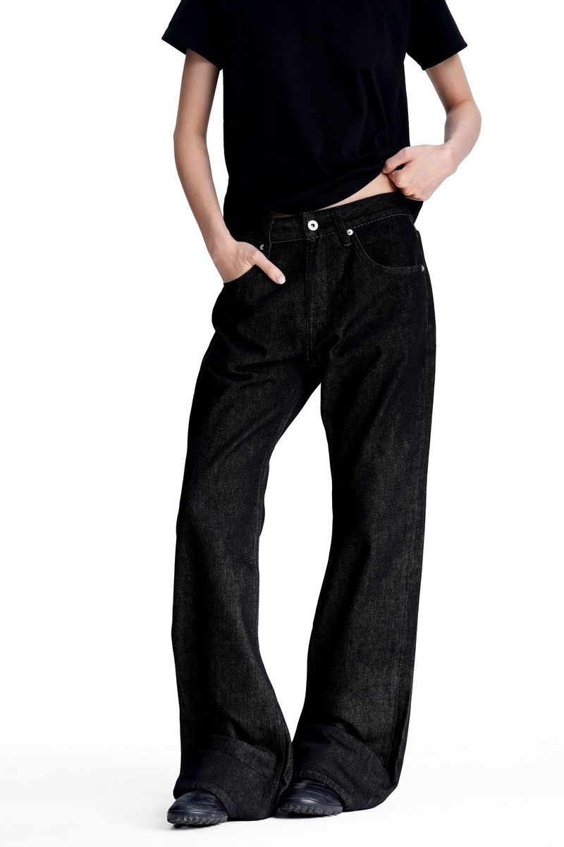 Raw Bootcut Straight Leg Jeans