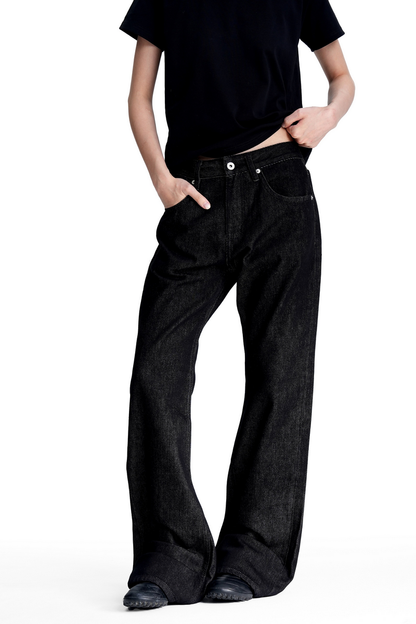 Raw Bootcut Straight Leg Jeans