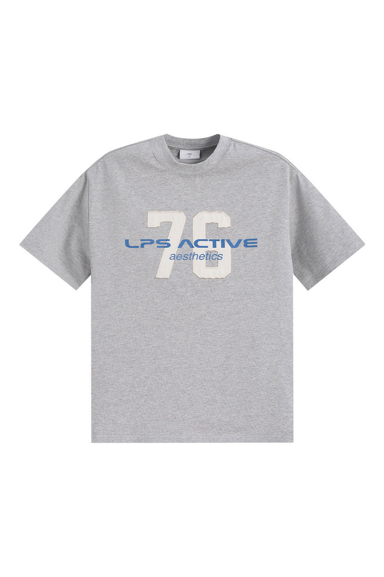 Applique Letter T-Shirt — Loopsoon — view 2