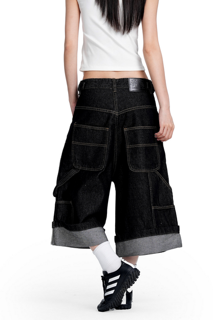 Buckle Denim Shorts