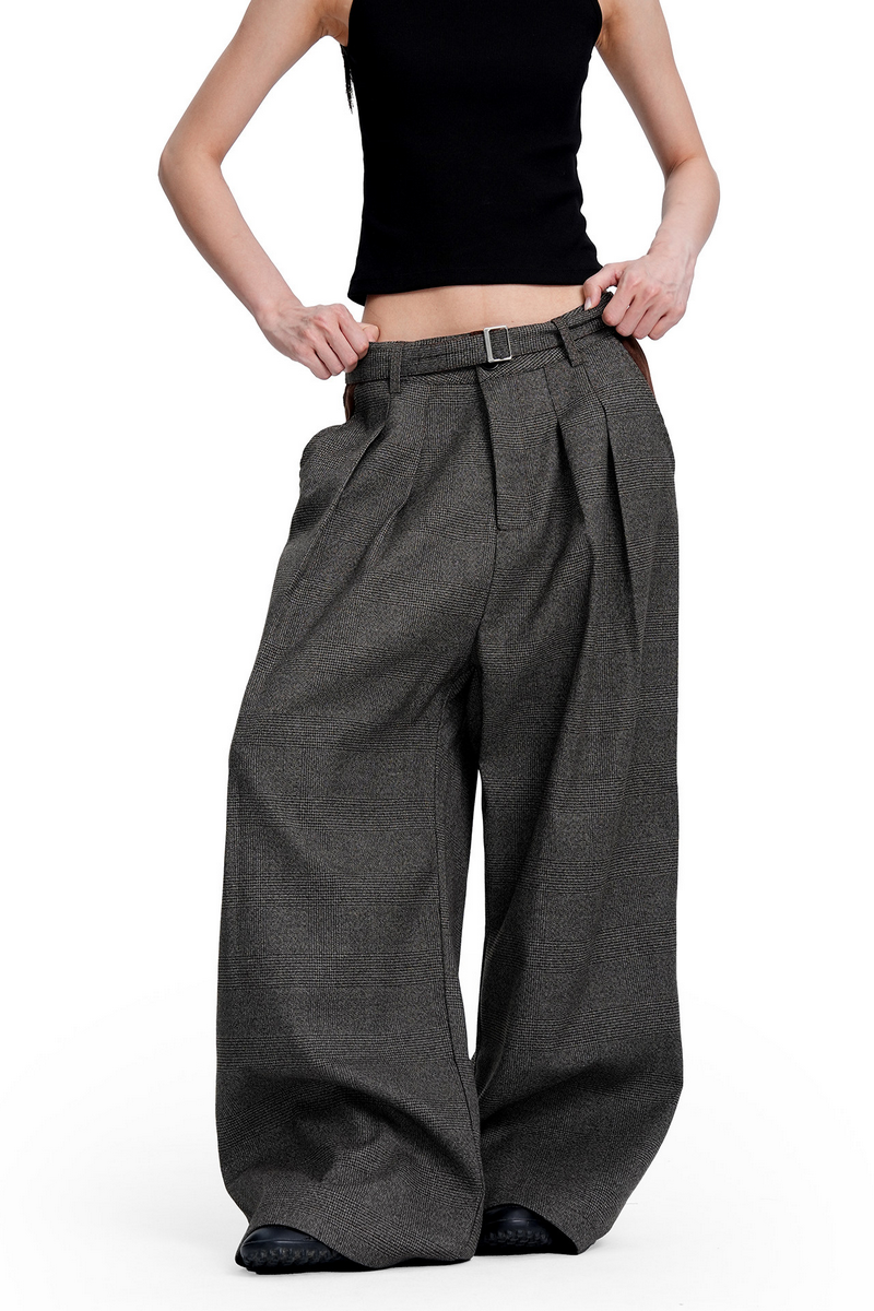 Houndstooth Pleated Trousers
