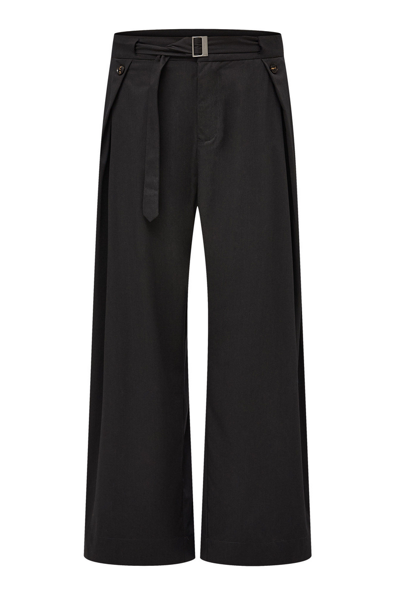 Pleated Linen Wide Pants