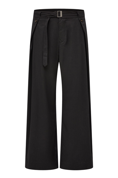 Pleated Linen Wide Pants