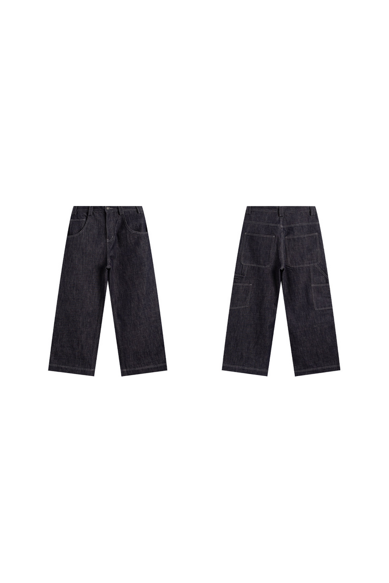 Raw Stitch Wide Jeans