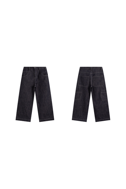 Raw Stitch Wide Jeans