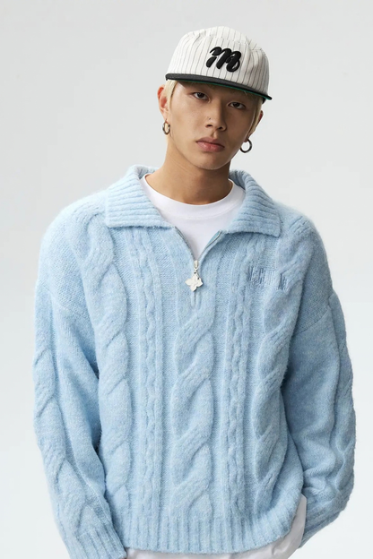 Cable Knit Collar Sweater