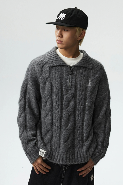 Cable Knit Collar Sweater