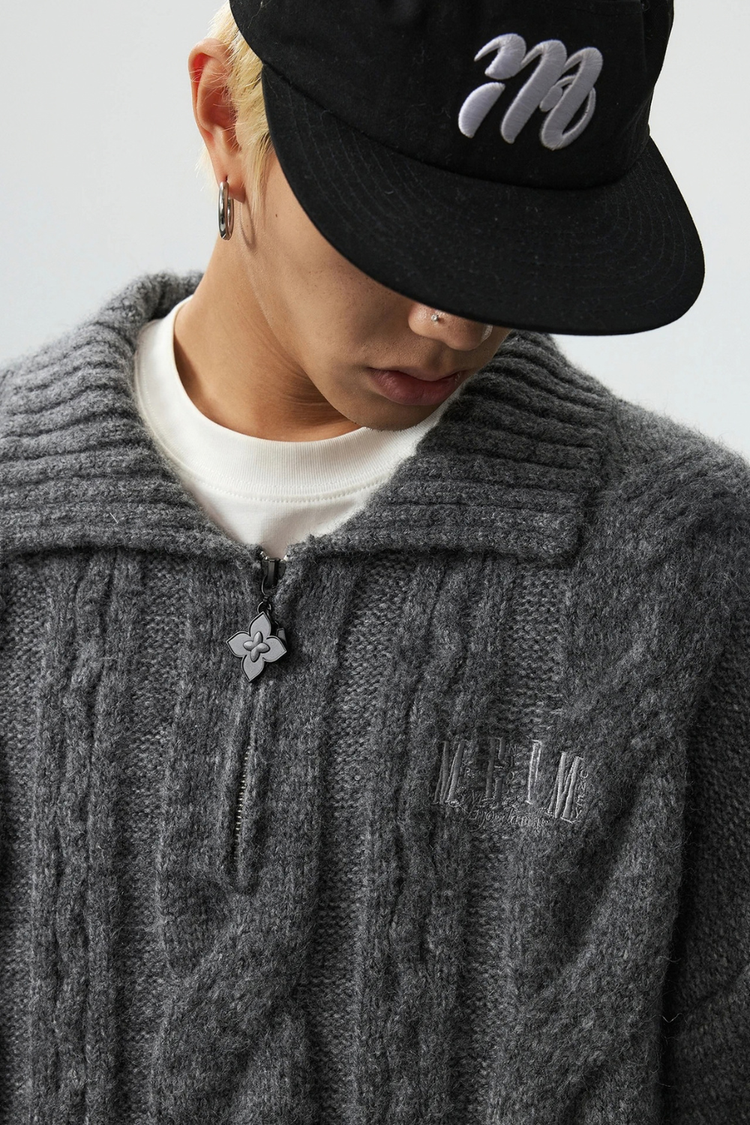 Cable Knit Collar Sweater
