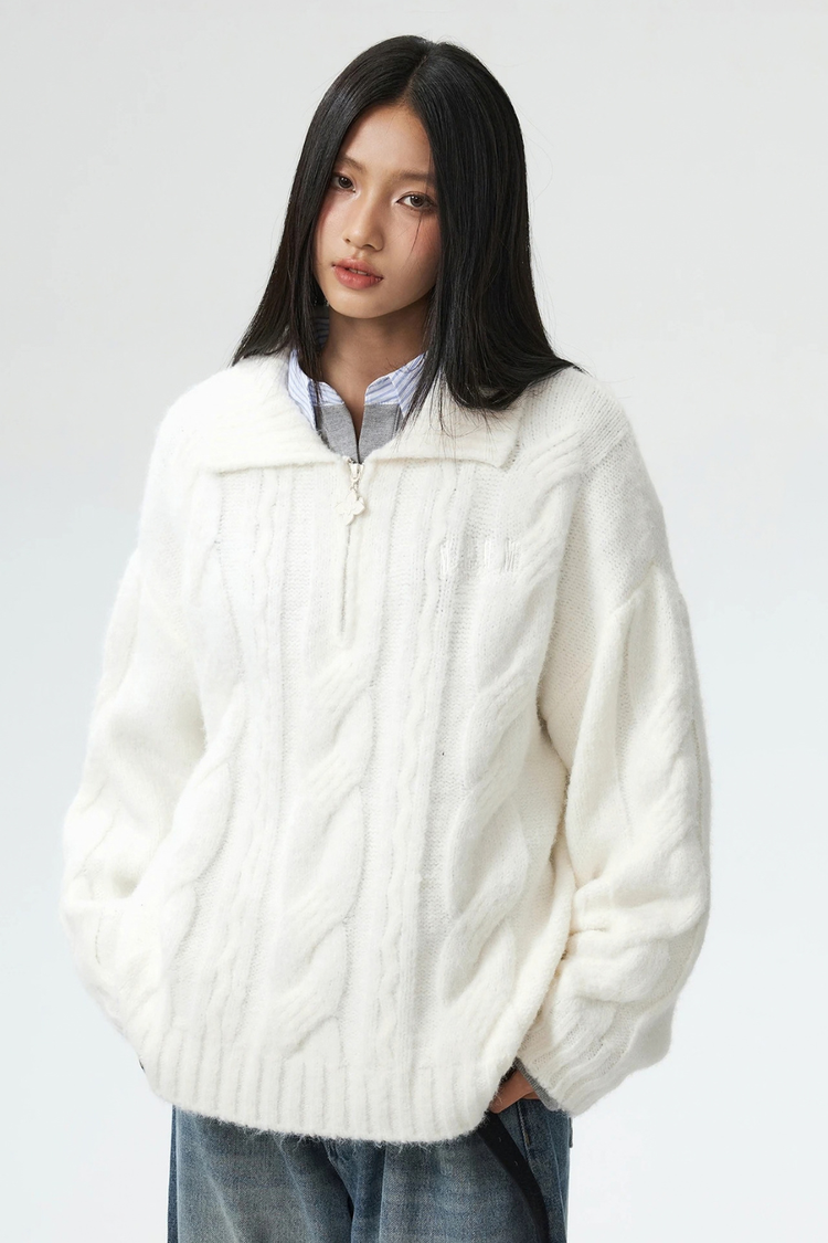 Cable Knit Collar Sweater