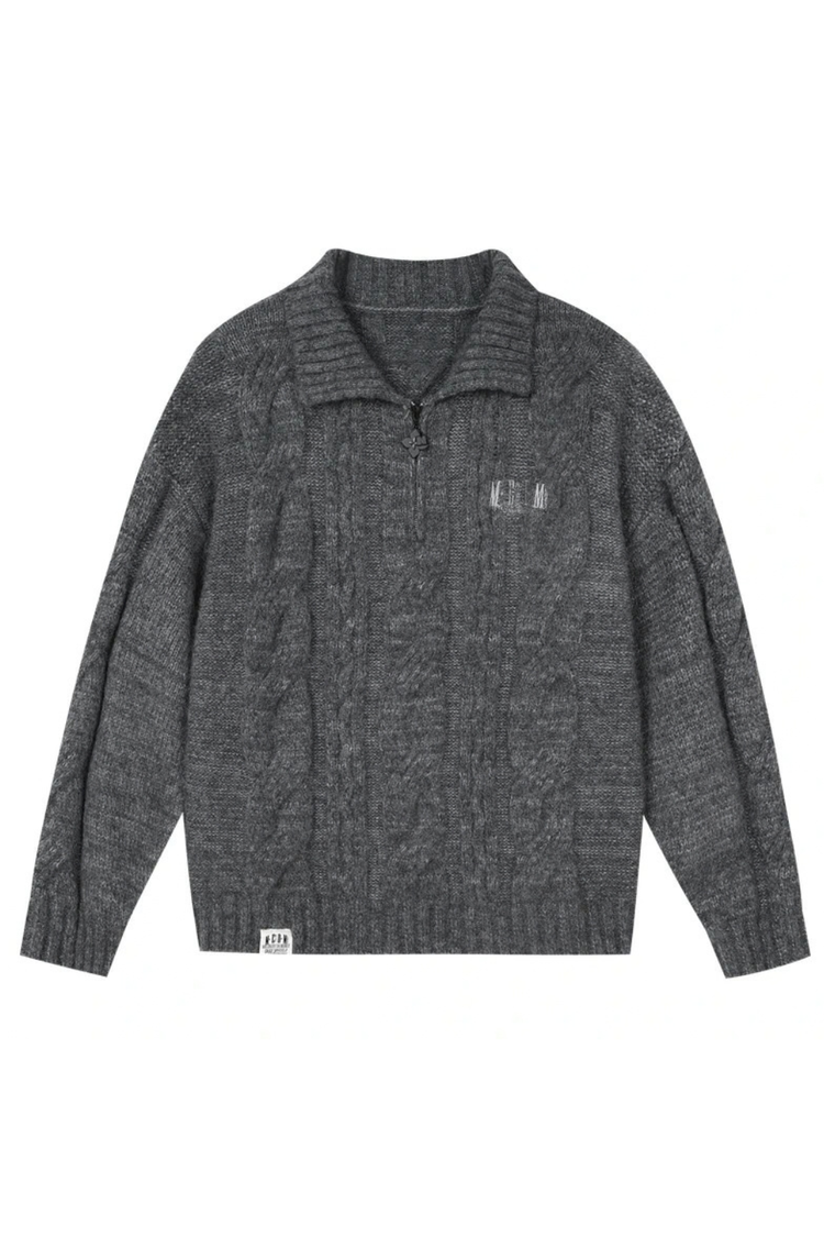 Cable Knit Collar Sweater