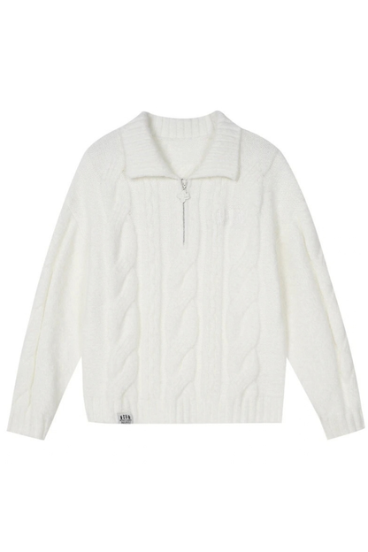 Cable Knit Collar Sweater
