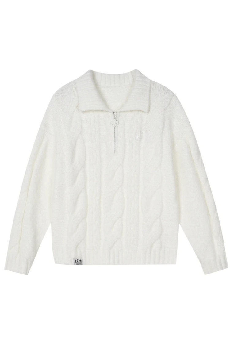 Cable Knit Collar Sweater