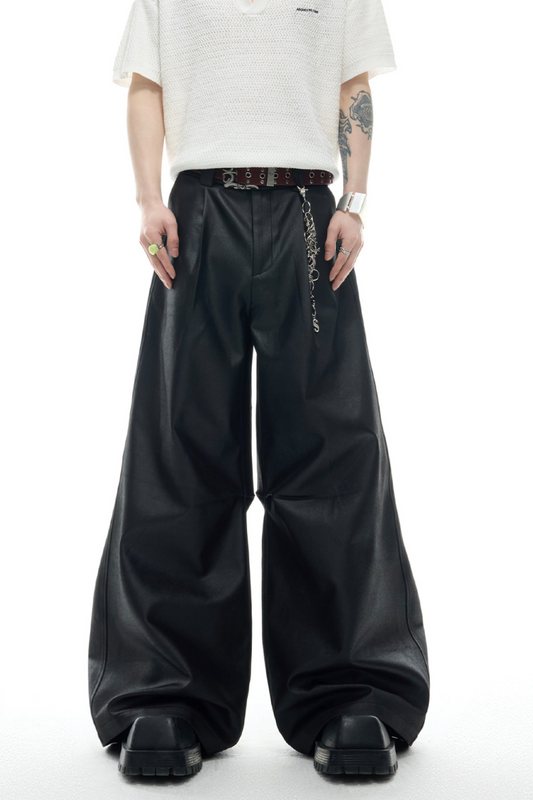 Coated Wax Wide Leg Pants