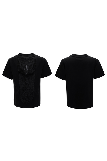 Cutout V-Neck Boxy Tee