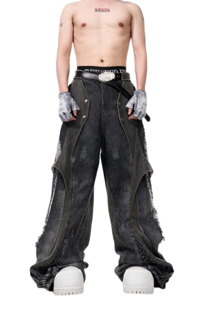 Deconstructed Snakebone Distressed Jeans