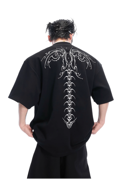 Embroidered Spine Graphic Tee