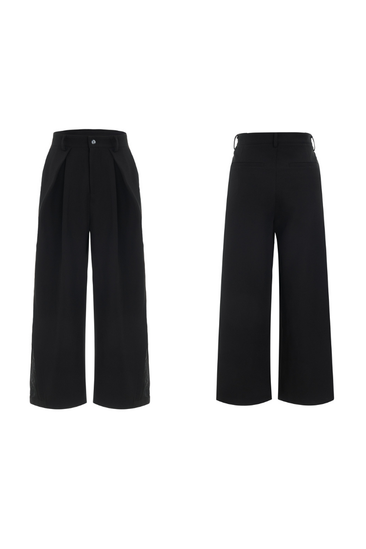 Embroidered Pleated Vintage Trousers — Argue Culture — view 8