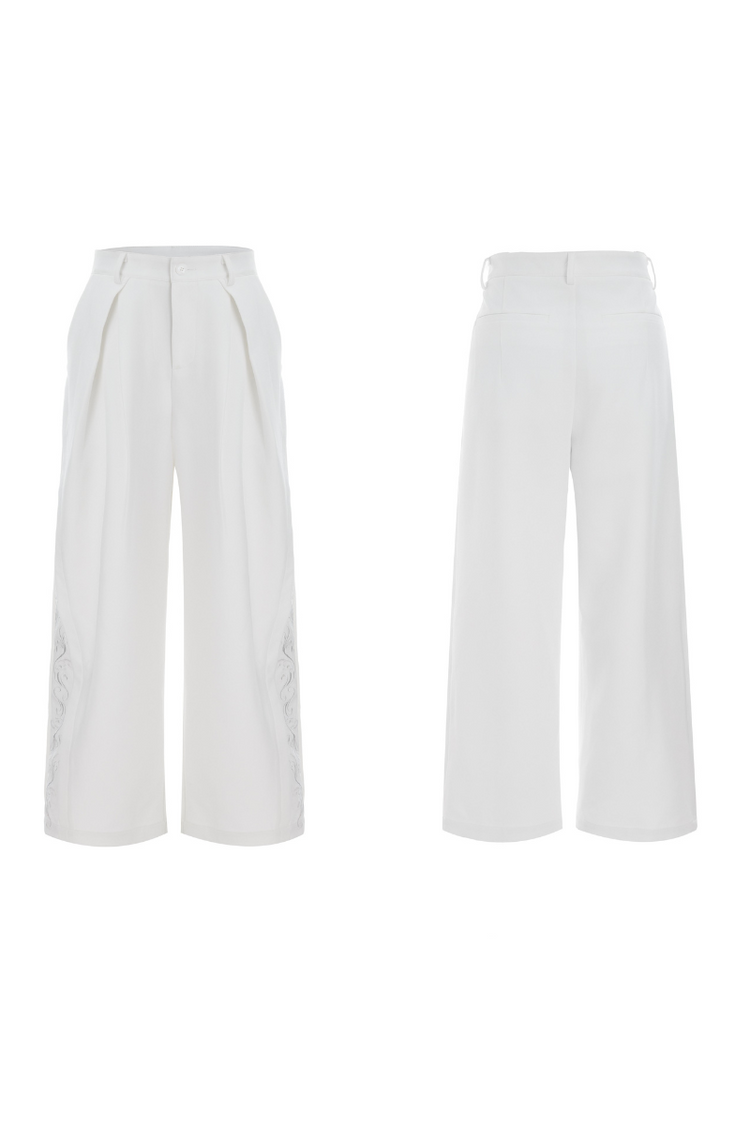 Embroidered Pleated Vintage Trousers — Argue Culture — view 6