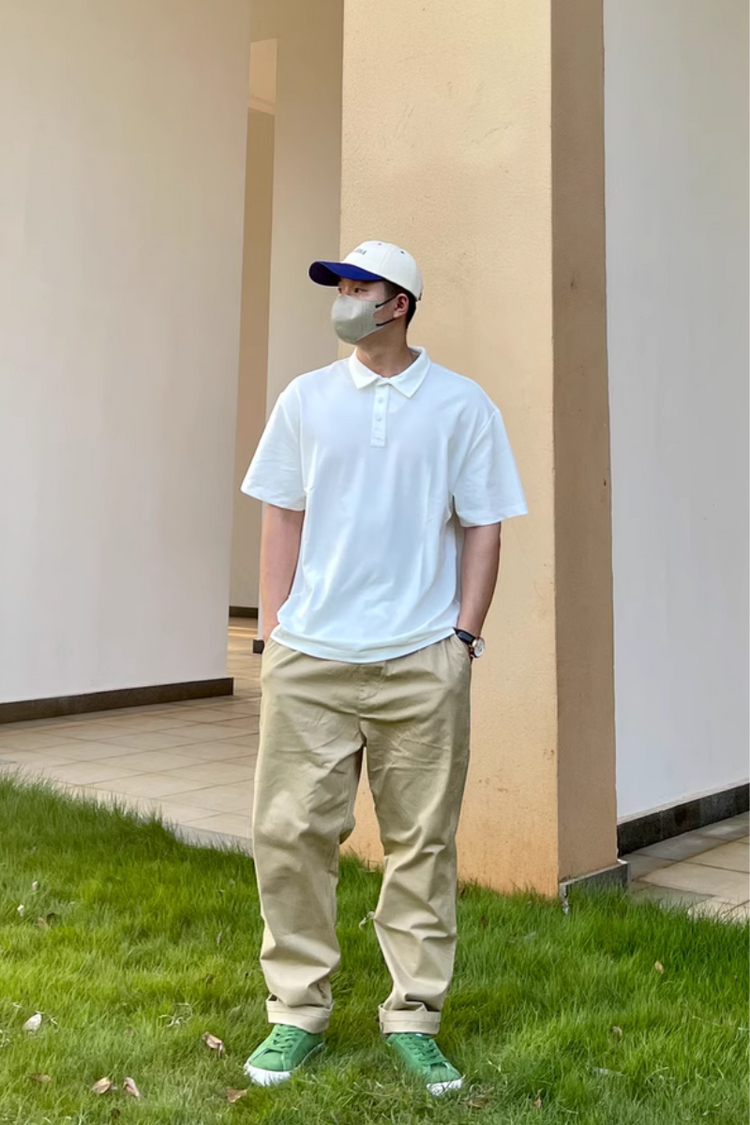Heavyweight Basic Collar Polo Shirt — GUGR — view 6