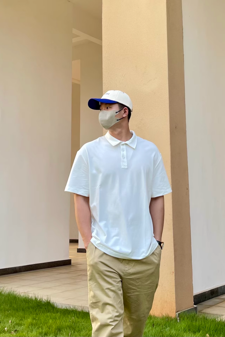 Heavyweight Basic Collar Polo Shirt — GUGR — view 5