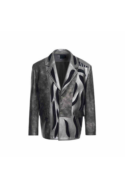 Liquid Mesh Cutout Leather Jacket