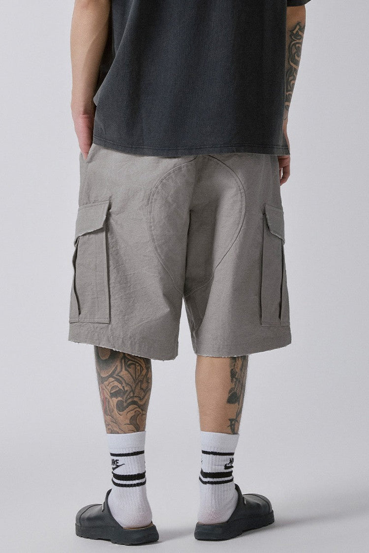 Distressed Utility Cargo Shorts — F2CE — view 4