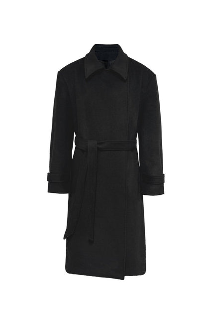 Structured Wool Tie Coat