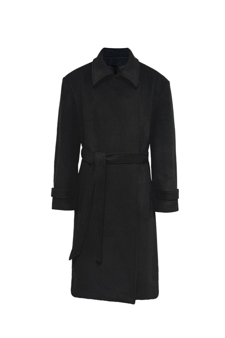 Structured Wool Tie Coat