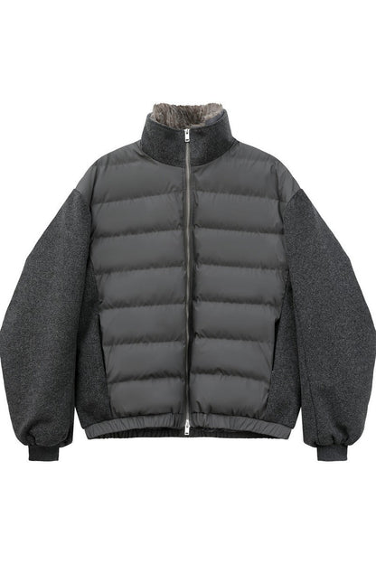 Fur Collar PU Puffer Jacket