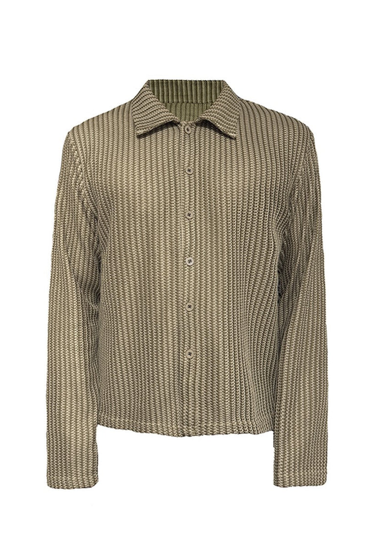 Woven Textured Long Sleeve Shirt — JCAESAR — view 9